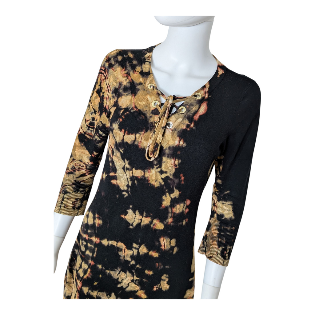 Calvin Klein | Tie-Decolorized Lace-Up Dress