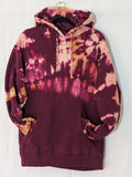 Tie-Decolorized HeavyWeight Hoodie- Maroon