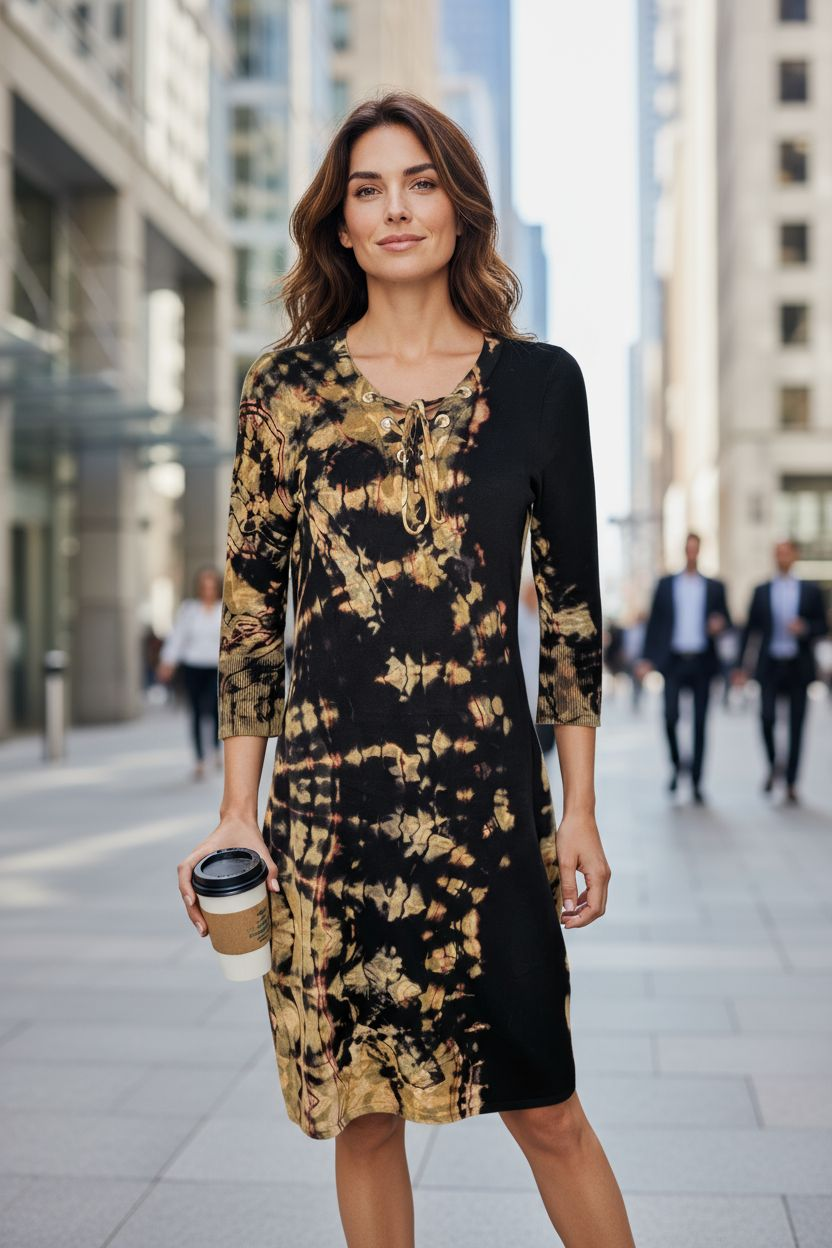 Calvin Klein | Tie-Decolorized Lace-Up Dress